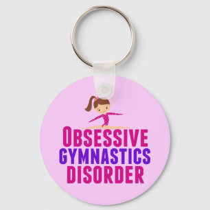 Funny Gymnastics Pink Keychain
