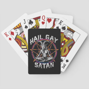Funny Hail Gay Satan LGBT Goth Gay Pride Baphomet Playing Cards