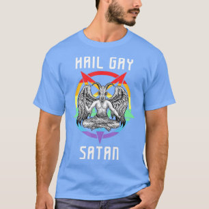 Funny Hail Gay Satan LGBT Goth Gay Pride Baphomet T-Shirt