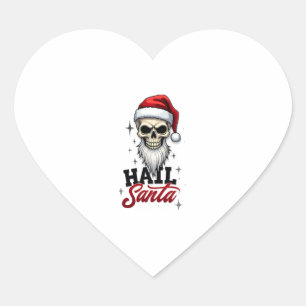 Funny Hail Santa Claus Skull Skeleton Antichrist C Heart Sticker