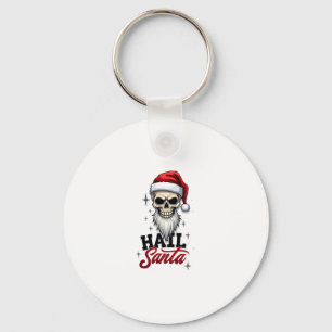 Funny Hail Santa Claus Skull Skeleton Antichrist C Keychain