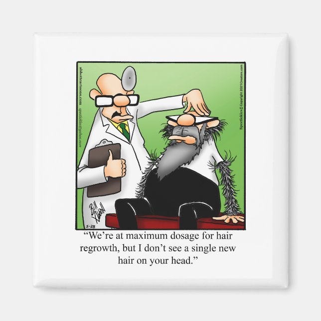 Funny Hair Regrowth Humour Magnet Gift (Front)