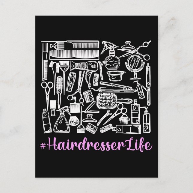 Funny Hair Stylist Equipment Hairdresser Postcard (Front)