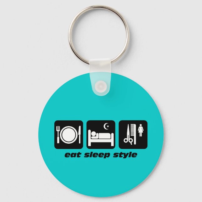 Funny hair stylist keychain (Front)