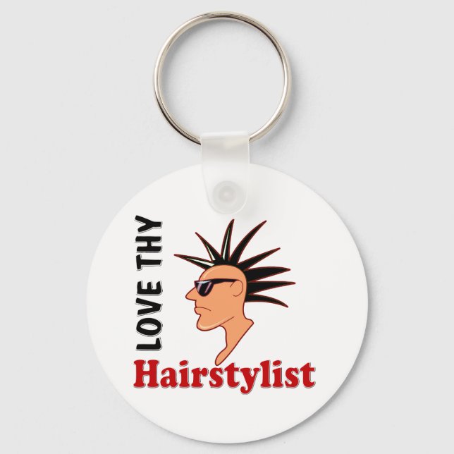 Funny Hairstyist Keychain (Front)