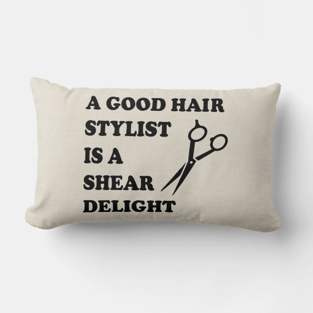 Funny Hairstylist, Hairdresser Stylist Barber Hair Lumbar Pillow (Front)
