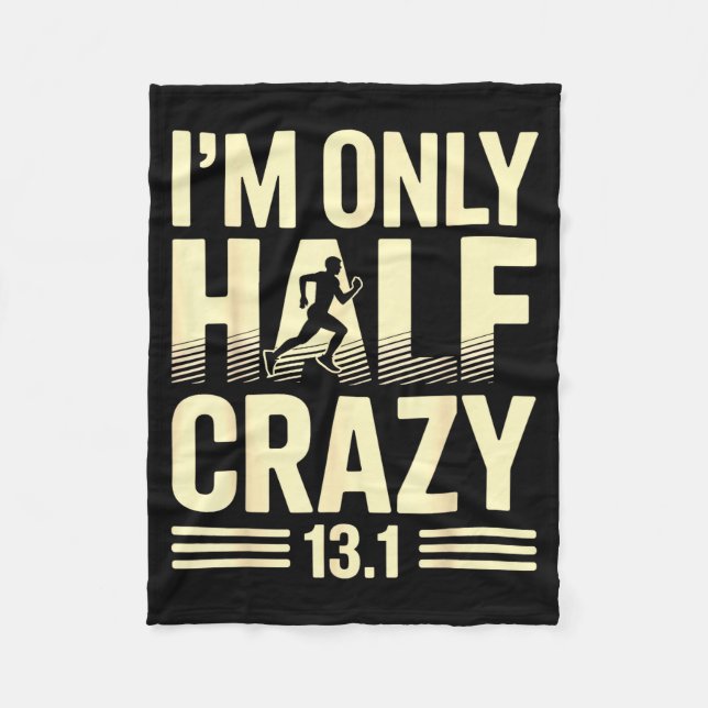 Funny Half Marathon Art For Men Women 13.1 Maratho Fleece Blanket (Front)