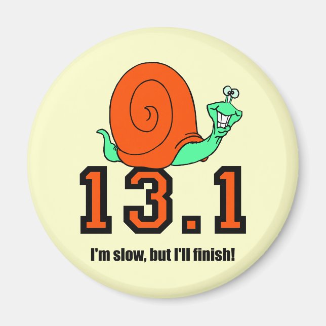 Funny half marathon magnet (Front)
