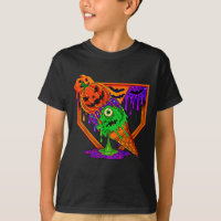Funny Halloween Baseball Ice Cream Drip Boys Girls