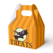 FUNNY HALLOWEEN BAT WITH STRIPES GABLE FAVOR BOX