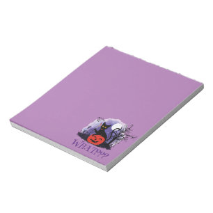Funny Halloween Bewitched Black Cat What? Notepad