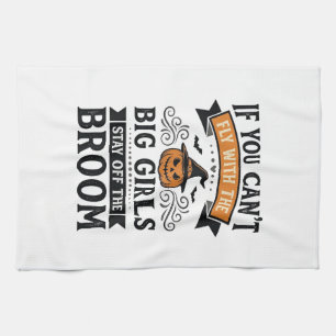 Funny Halloween Big Girls Broom Vintage Shirt Desi Kitchen Towel