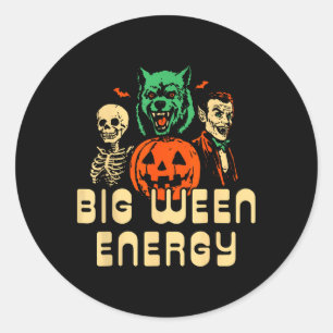 Funny Halloween Big Ween Energy Uni Classic Round Sticker