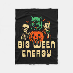 Funny Halloween Big Ween Energy Uni  Fleece Blanket