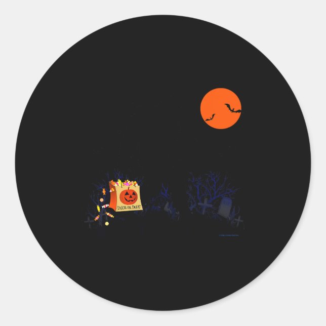 Funny Halloween Bigfoot Trick Or Treating - Bigfoo Classic Round Sticker (Front)