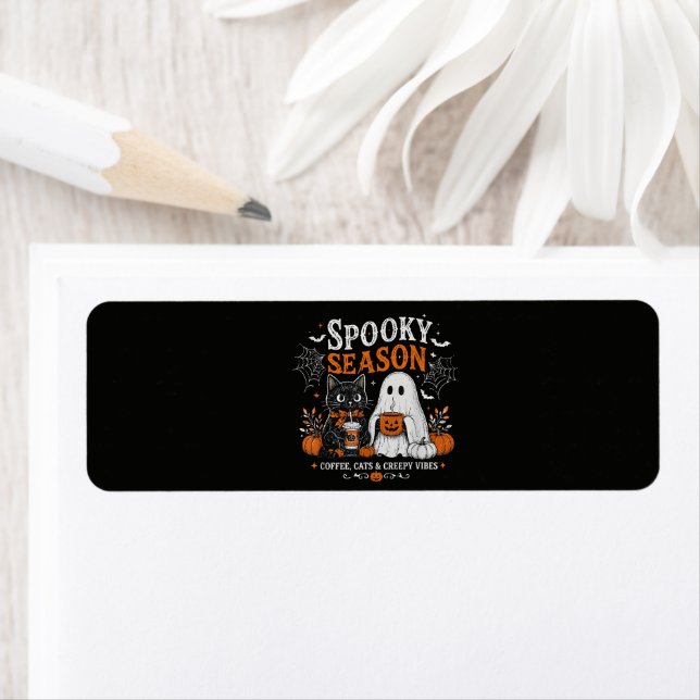 Funny Halloween Black Cat and Ghost Coffee Lover (Insitu)