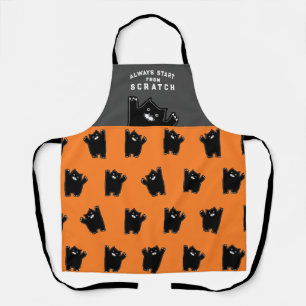 Funny Halloween Black Cat Apron