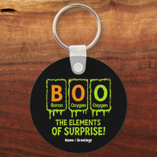 Funny Halloween Boo Elements Science Surprise Gift Keychain