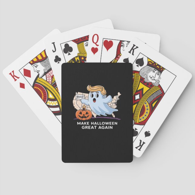 Funny Halloween Boo, Pumpkin Trumpkin, Make Hallow Playing Cards (Back)