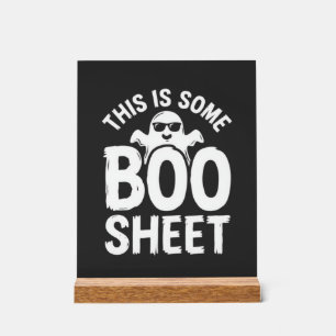 Funny Halloween Boo Sheet Ghost Design_1 Acrylic Sign