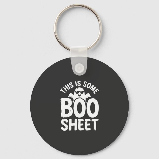 Funny Halloween Boo Sheet Ghost Design_1 Keychain (Front)