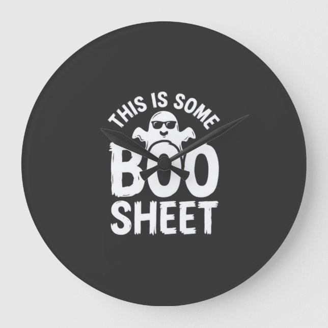 Funny Halloween Boo Sheet Ghost Design_1 Large Clock (Front)
