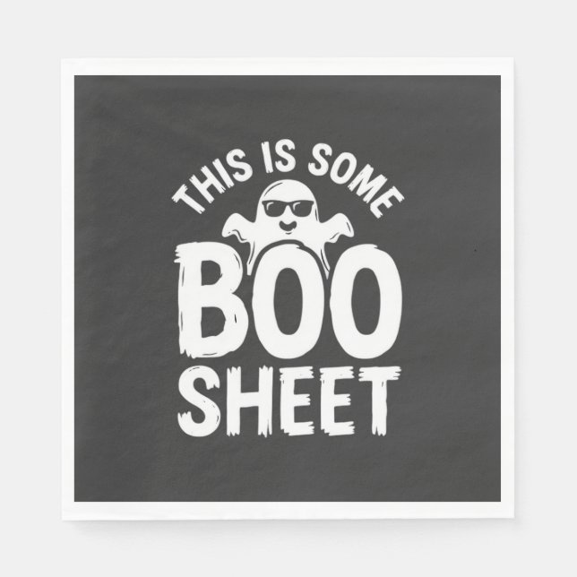 Funny Halloween Boo Sheet Ghost Design_1 Napkin (Front)