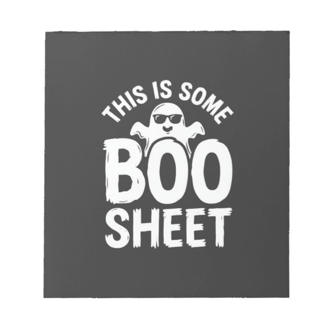 Funny Halloween Boo Sheet Ghost Design_1 Notepad (Front)
