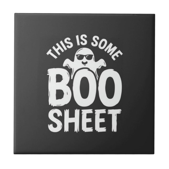 Funny Halloween Boo Sheet Ghost Design_1 Tile (Front)