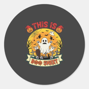 Funny Halloween Boo Sheet Ghost Graveyard Classic Round Sticker