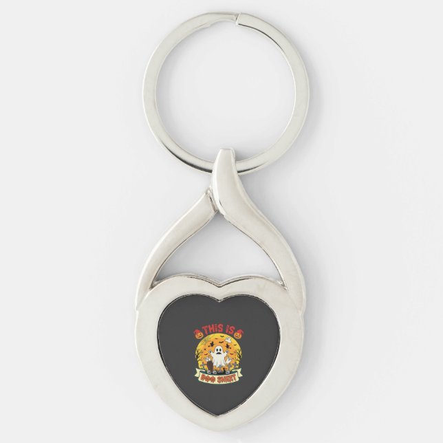 Funny Halloween Boo Sheet Ghost Graveyard Keychain (Front)