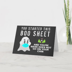 Funny Halloween Boo Sheet Ghost Quote Holiday Card