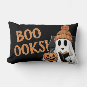 Funny Halloween Book Lover Quote Ghost Lumbar Pillow