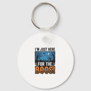 Funny Halloween Boos Vintage Ghost T-Shirt Design_ Keychain