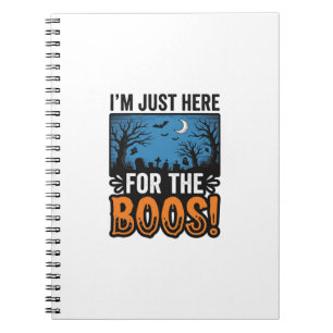 Funny Halloween Boos Vintage Ghost T-Shirt Design_ Notebook