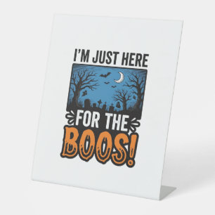 Funny Halloween Boos Vintage Ghost T-Shirt Design_ Pedestal Sign