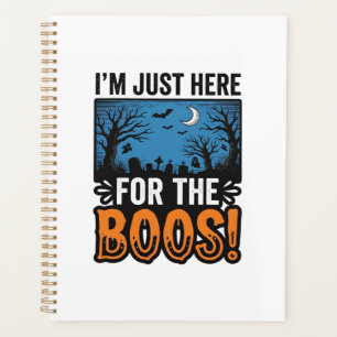 Funny Halloween Boos Vintage Ghost T-Shirt Design_ Planner