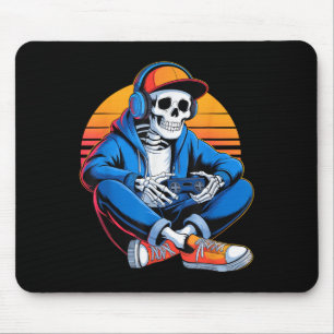 Funny Halloween Boys Men Kids Skeleton Video Gamin Mouse Pad