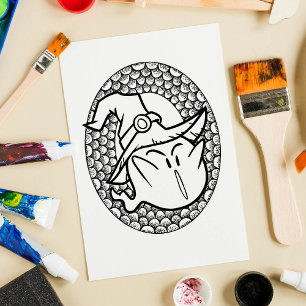 Funny Halloween Bubble Ghost Colouring Page Poster