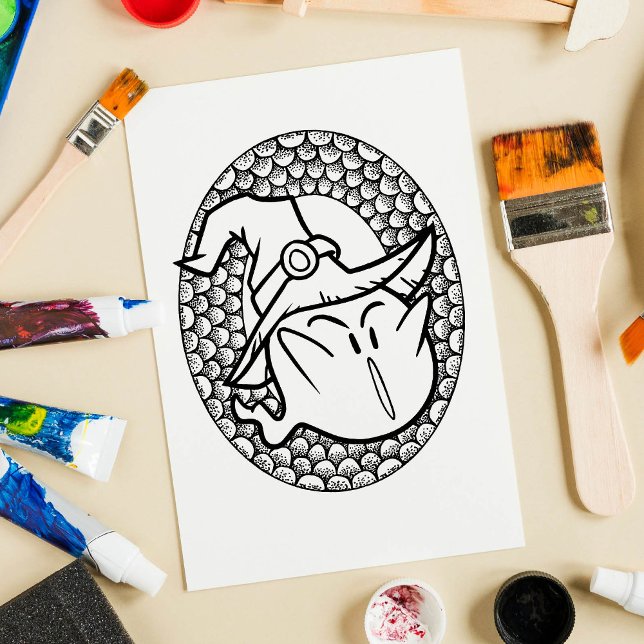 Funny Halloween Bubble Ghost Colouring Page Poster (Creator Uploaded)