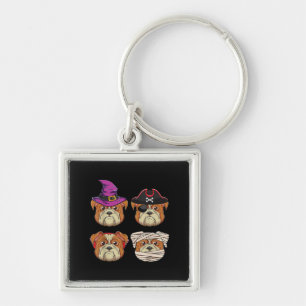 Funny Halloween Bulldog Dog - Dogs Lover Costume Keychain