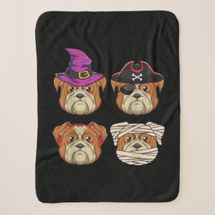 Funny Halloween Bulldog Dog - Dogs Lover Costume Sherpa Blanket