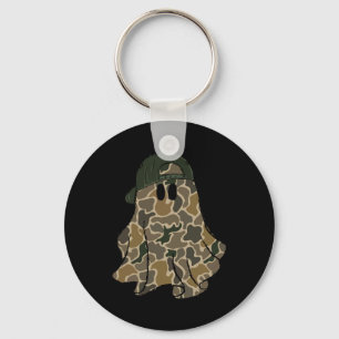 Funny Halloween Camouflage Camo Ghost Hello Huntin Keychain