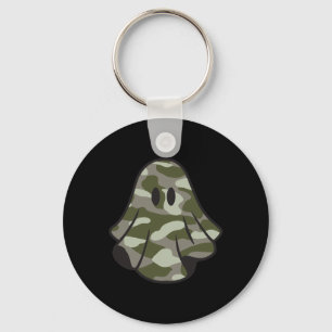 Funny Halloween Camouflage Camo Ghost Hello Huntin Keychain