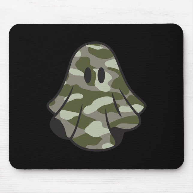 Funny Halloween Camouflage Camo Ghost Hello Huntin Mouse Pad (Front)