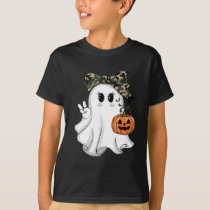 Funny Halloween Camouflage Camo Ghost Hello Huntin T-Shirt