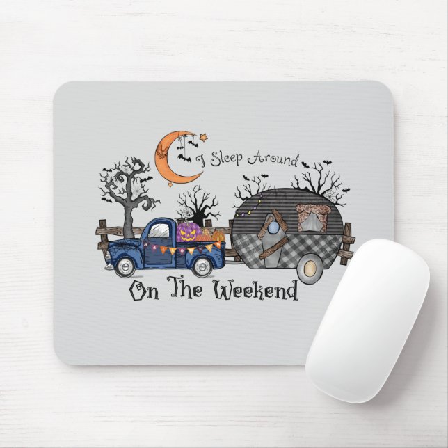 Funny Halloween Camping Mouse Pad (With Mouse)