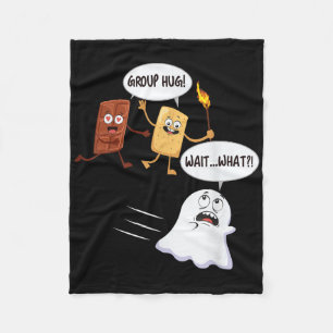 Funny Halloween Camping Smores Smores Marshmallow  Fleece Blanket