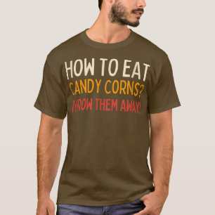 Funny Halloween Candy Corn Stripe I hate Candy Cor T-Shirt
