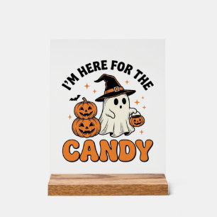 Funny Halloween Candy Ghost Pumpkin Vintage Design Acrylic Sign